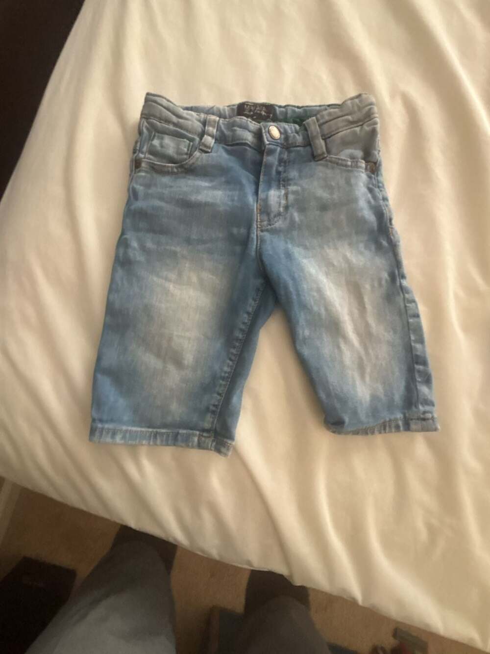 Mayoral Boys Light Wash Bermuda Stretch Denim Jean Shorts